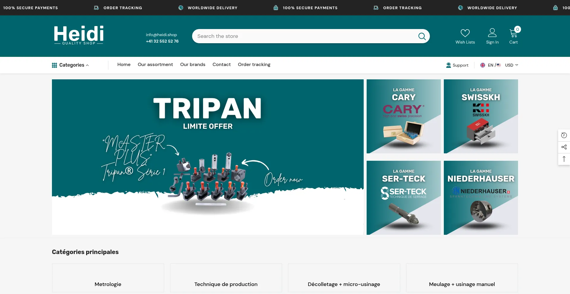 Website screenshot of Heidi.shop