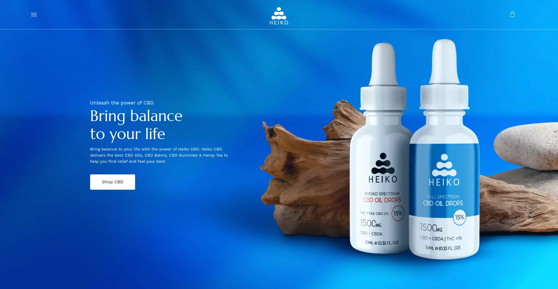 Website screenshot of Heikocbd.com