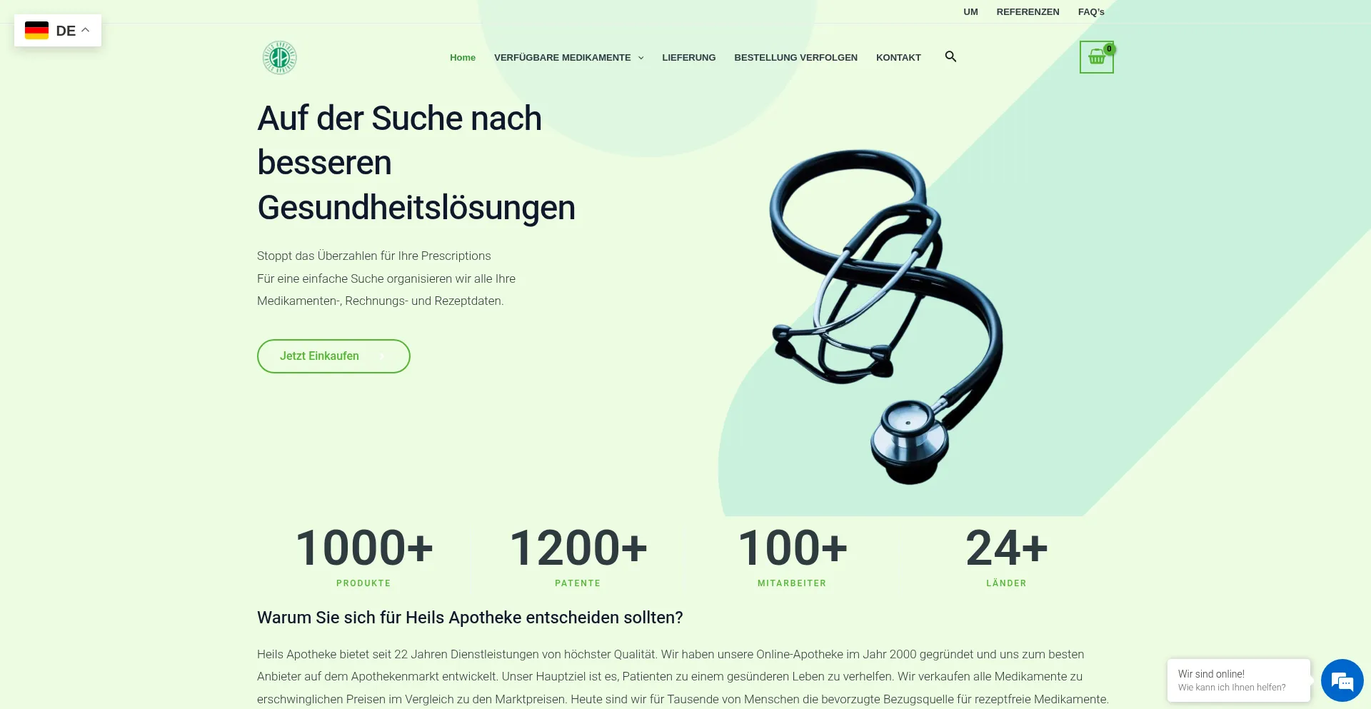 Website screenshot of Heilsapotheke.com