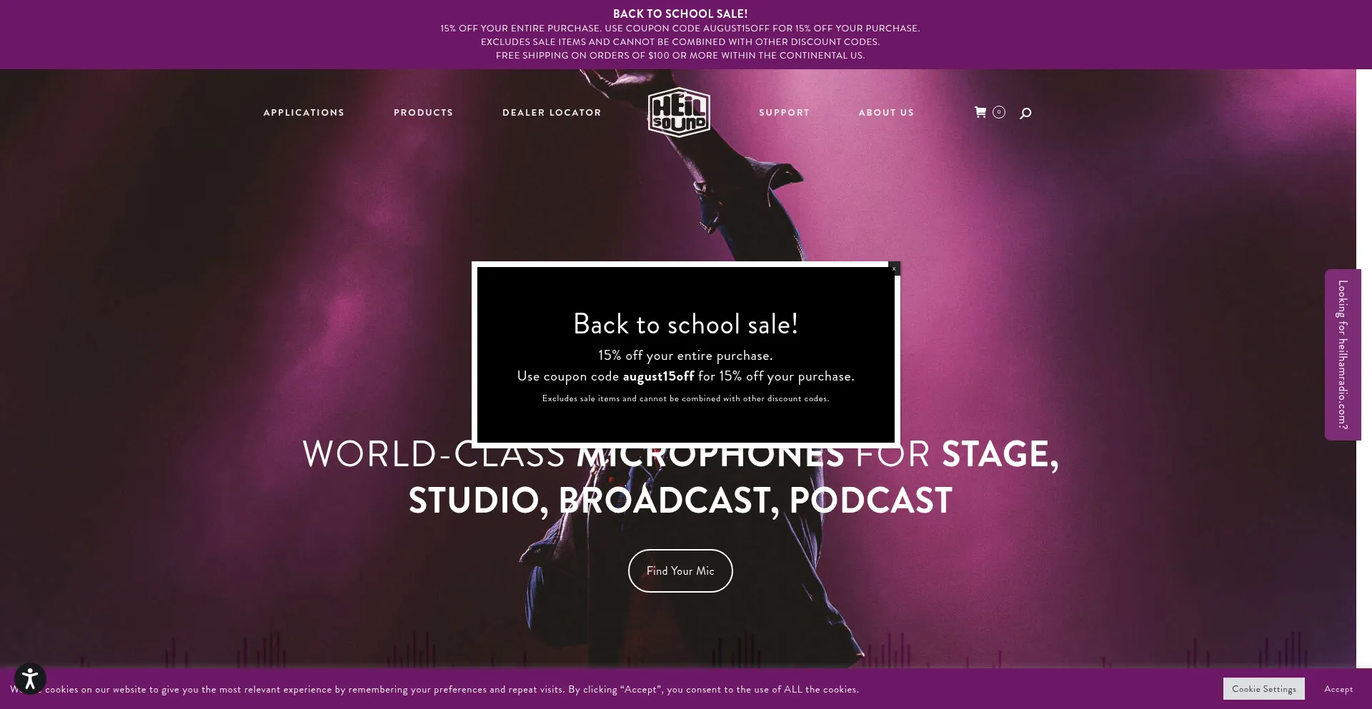 Website screenshot of Heilsound.com