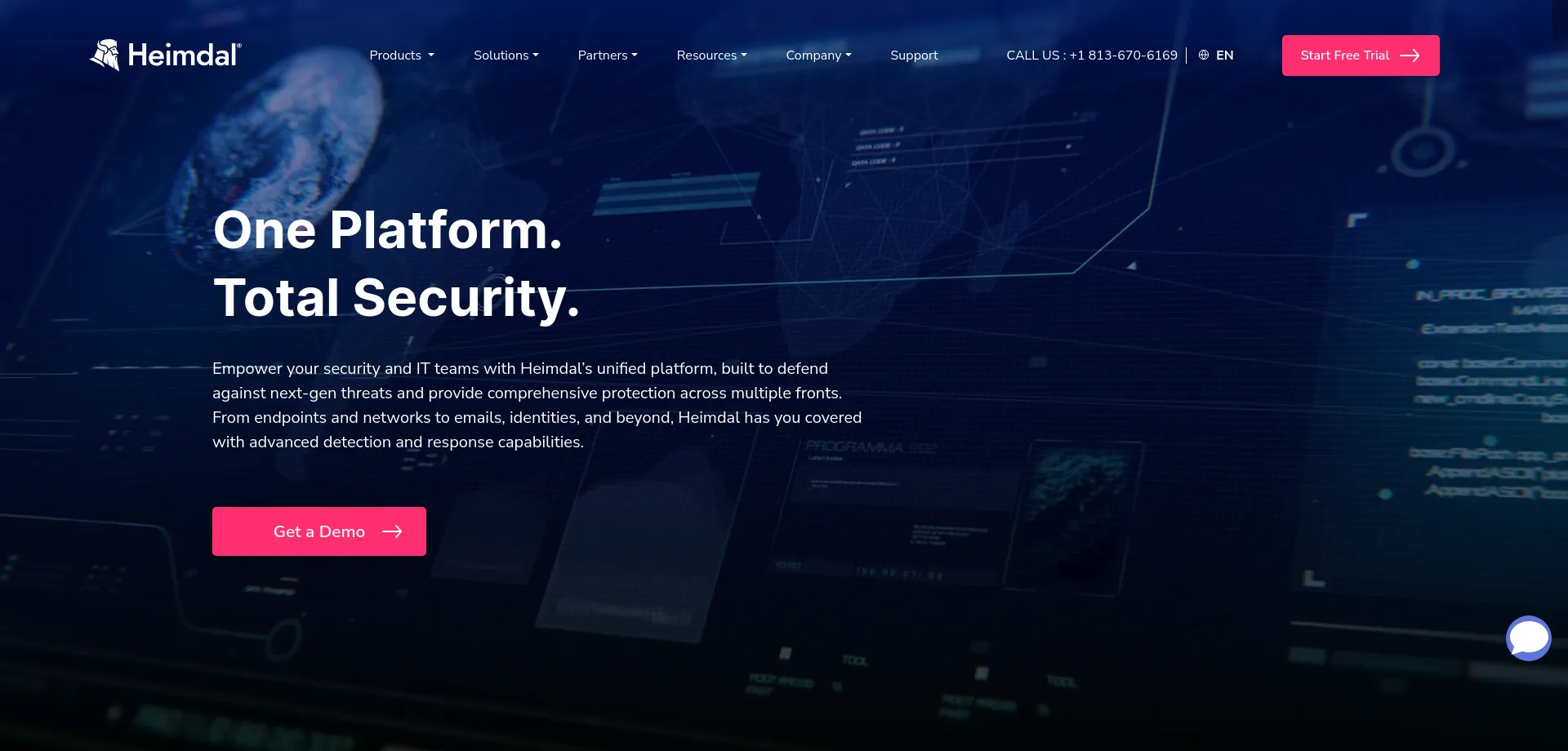 Website screenshot of Heimdalsecurity.com