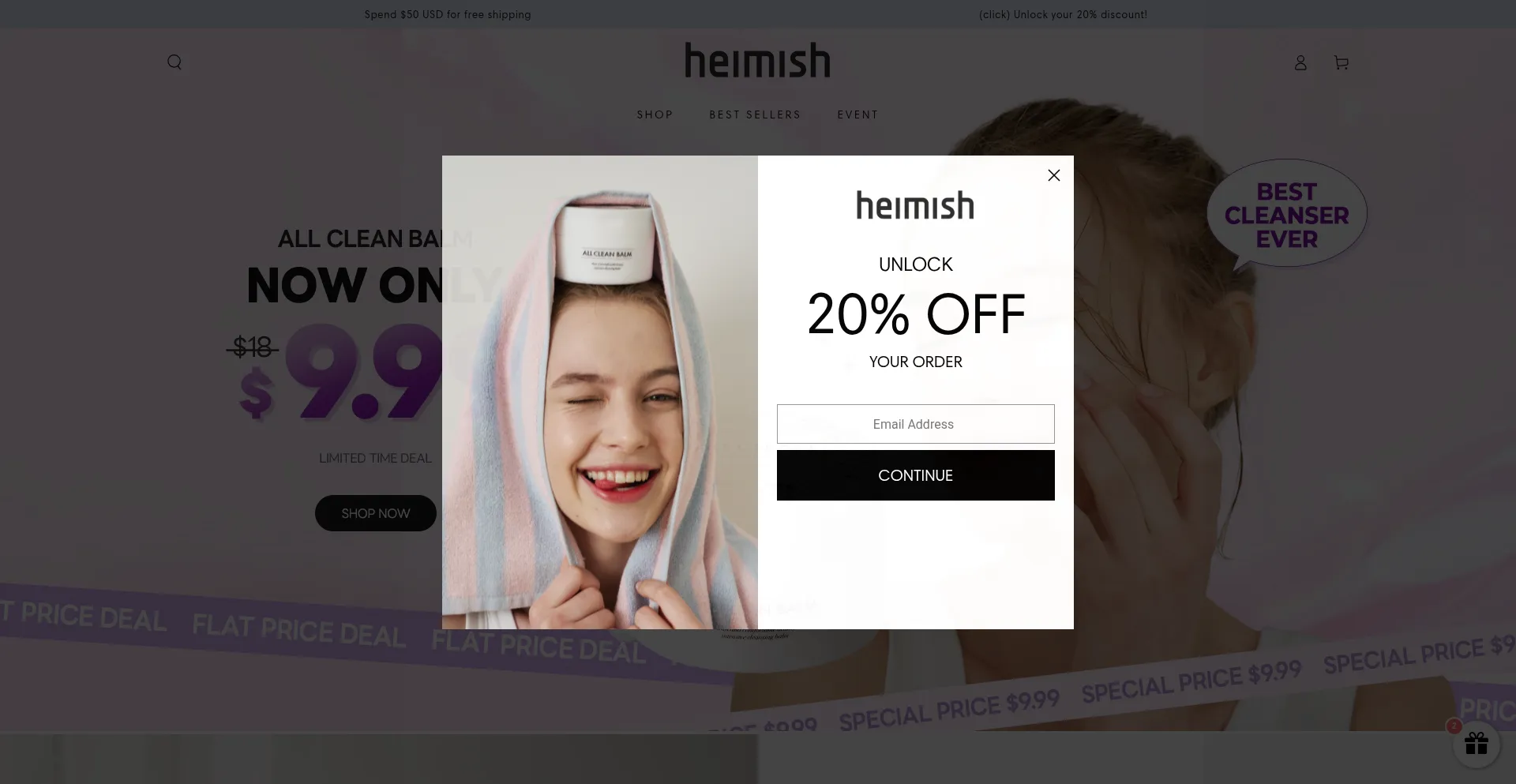 Website screenshot of Heimish.us
