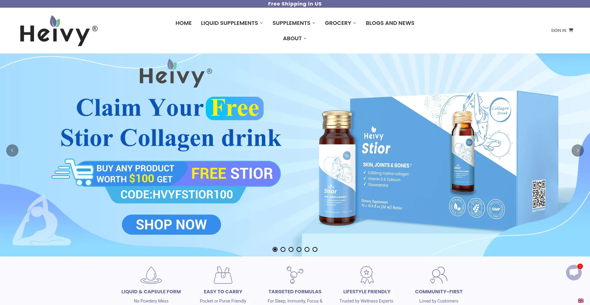 Website screenshot of Heivy.com