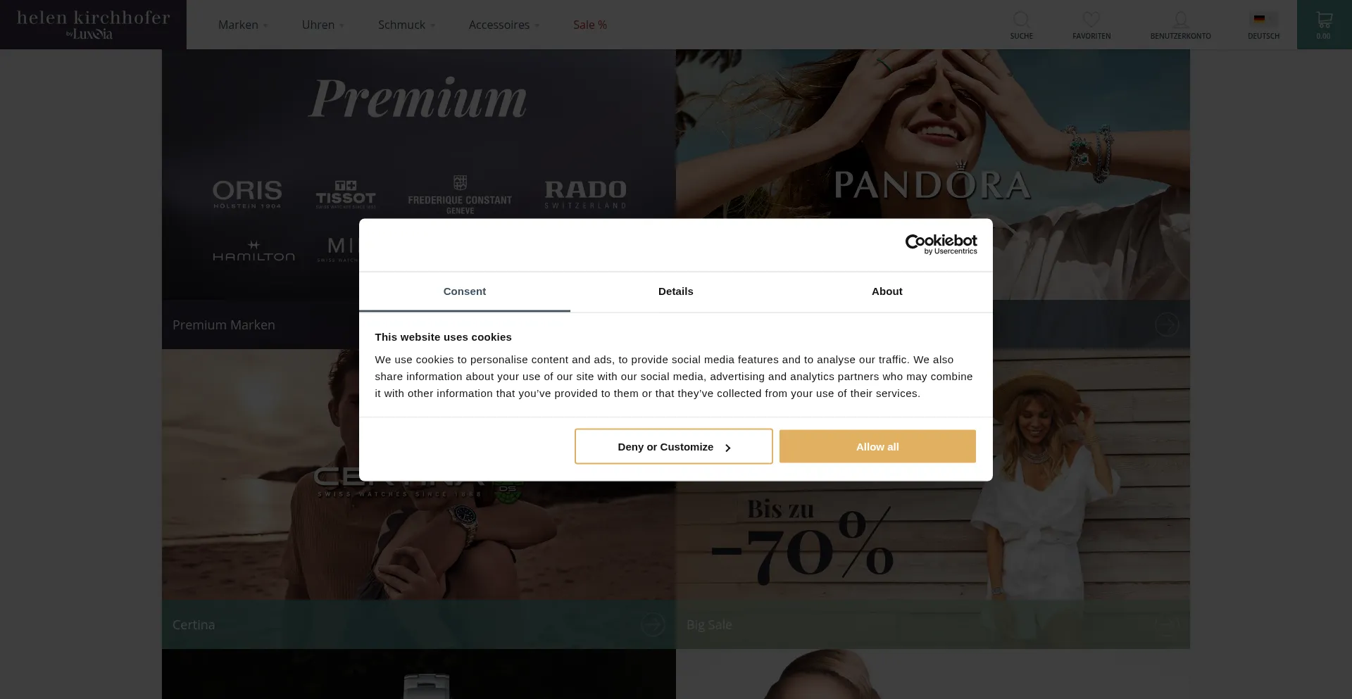 Website screenshot of Helenkirchhofer.ch