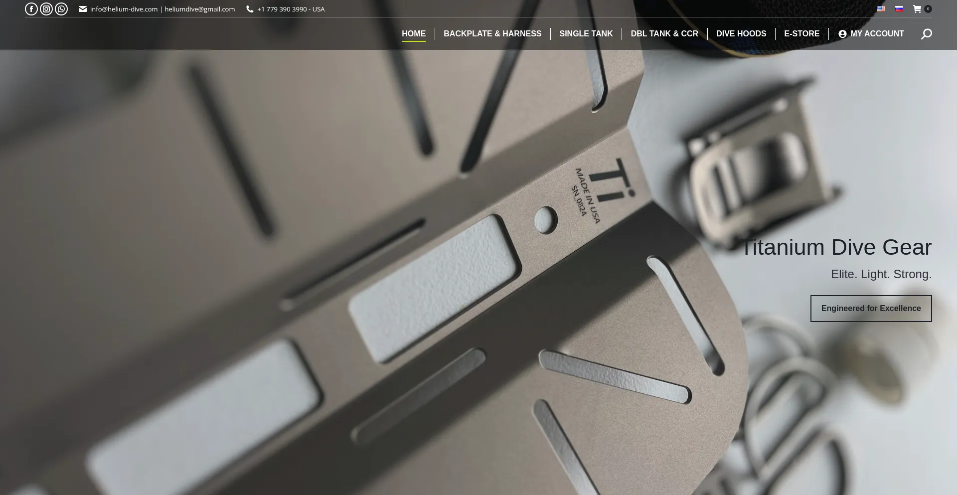 Website screenshot of Helium-dive.com