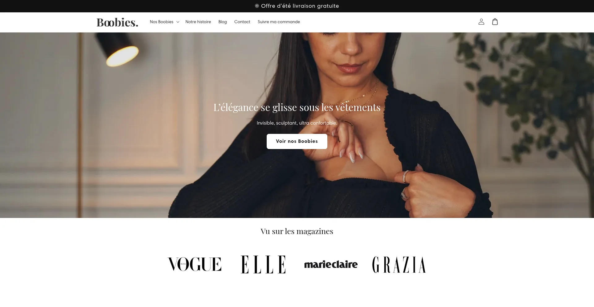 Website screenshot of Helloboobies.fr