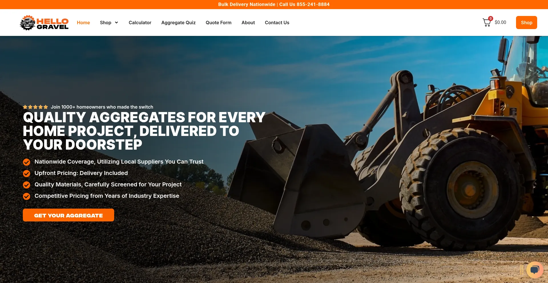 Website screenshot of Hellogravel.com