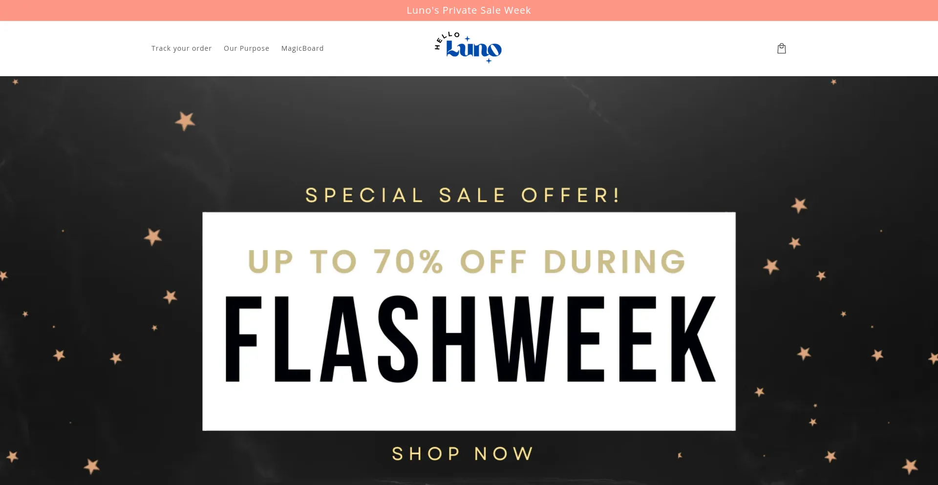 Website screenshot of Helloluno.com