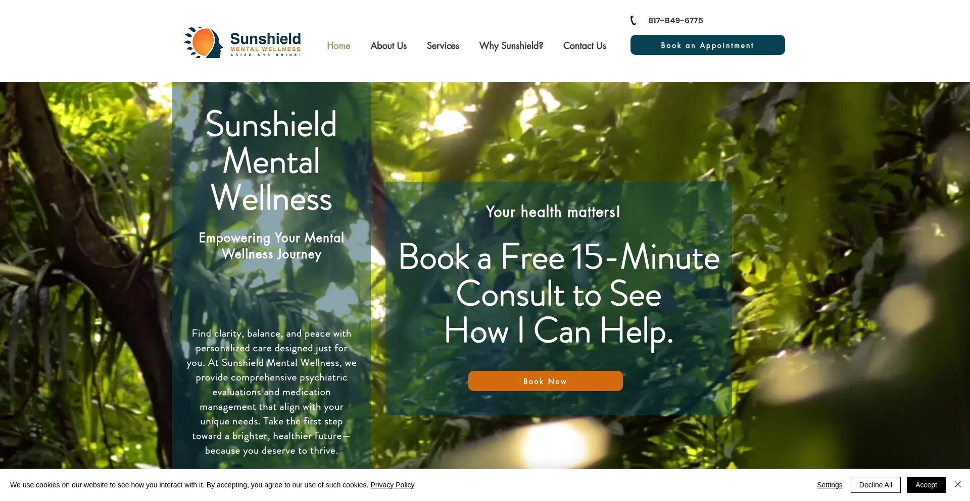 Website screenshot of Hellosunhealth.com