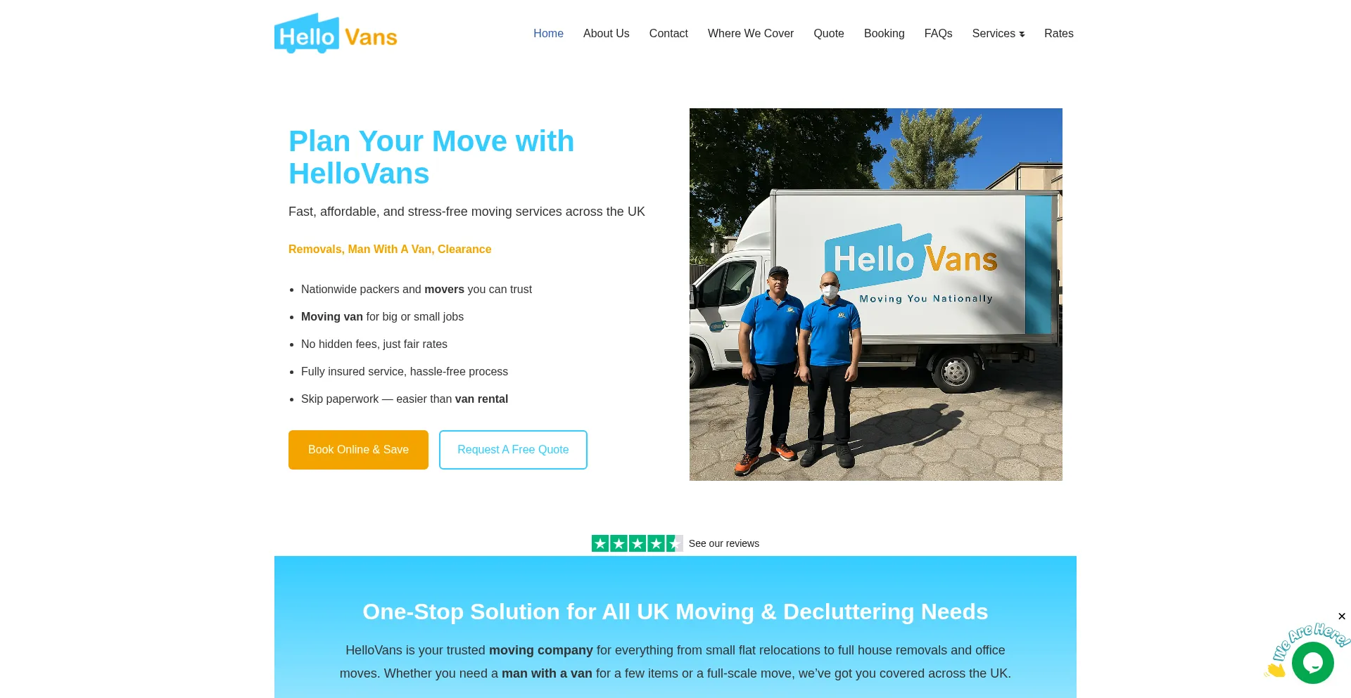 Hellovans.com Screenshot