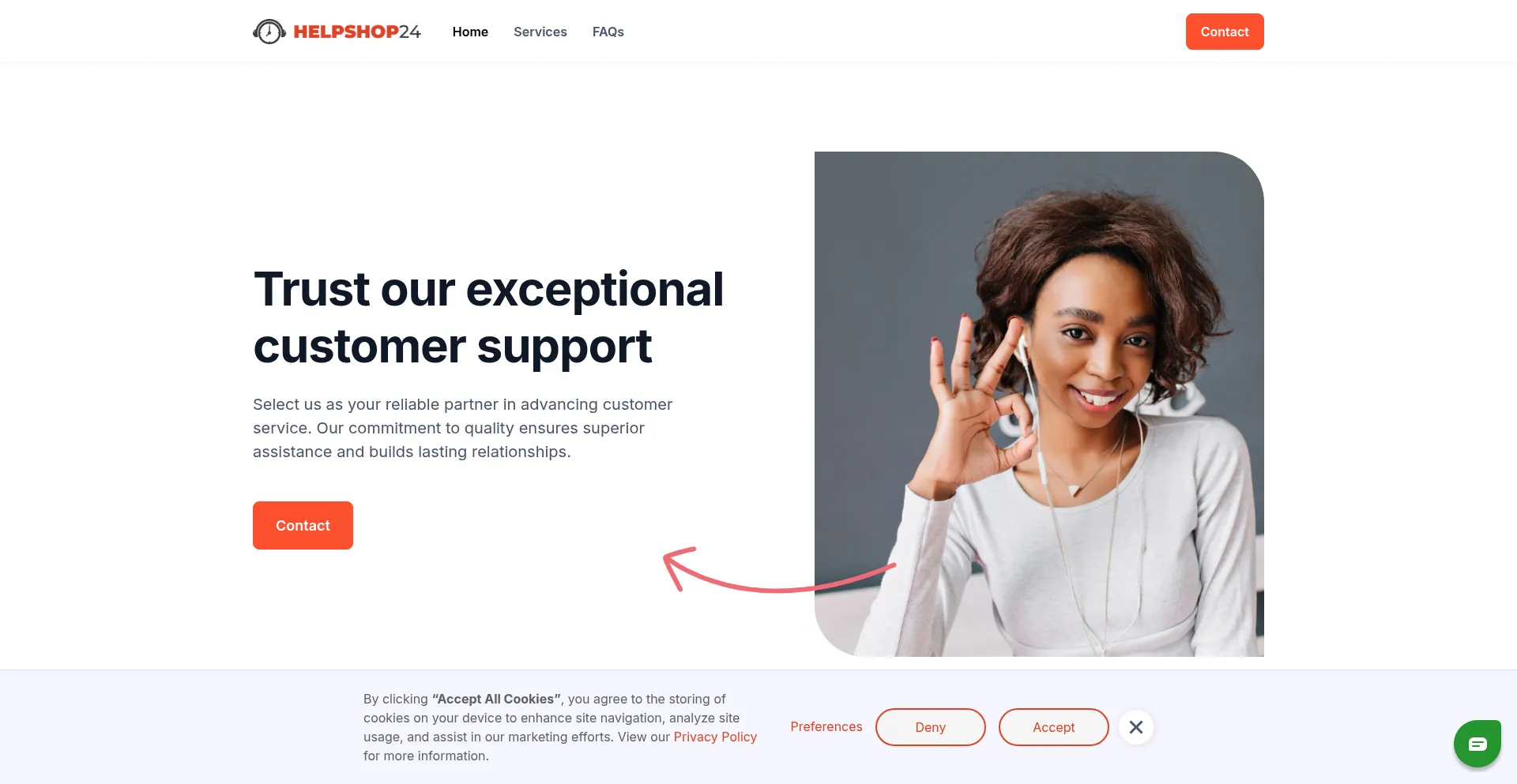 Website screenshot of Helpshop24.com