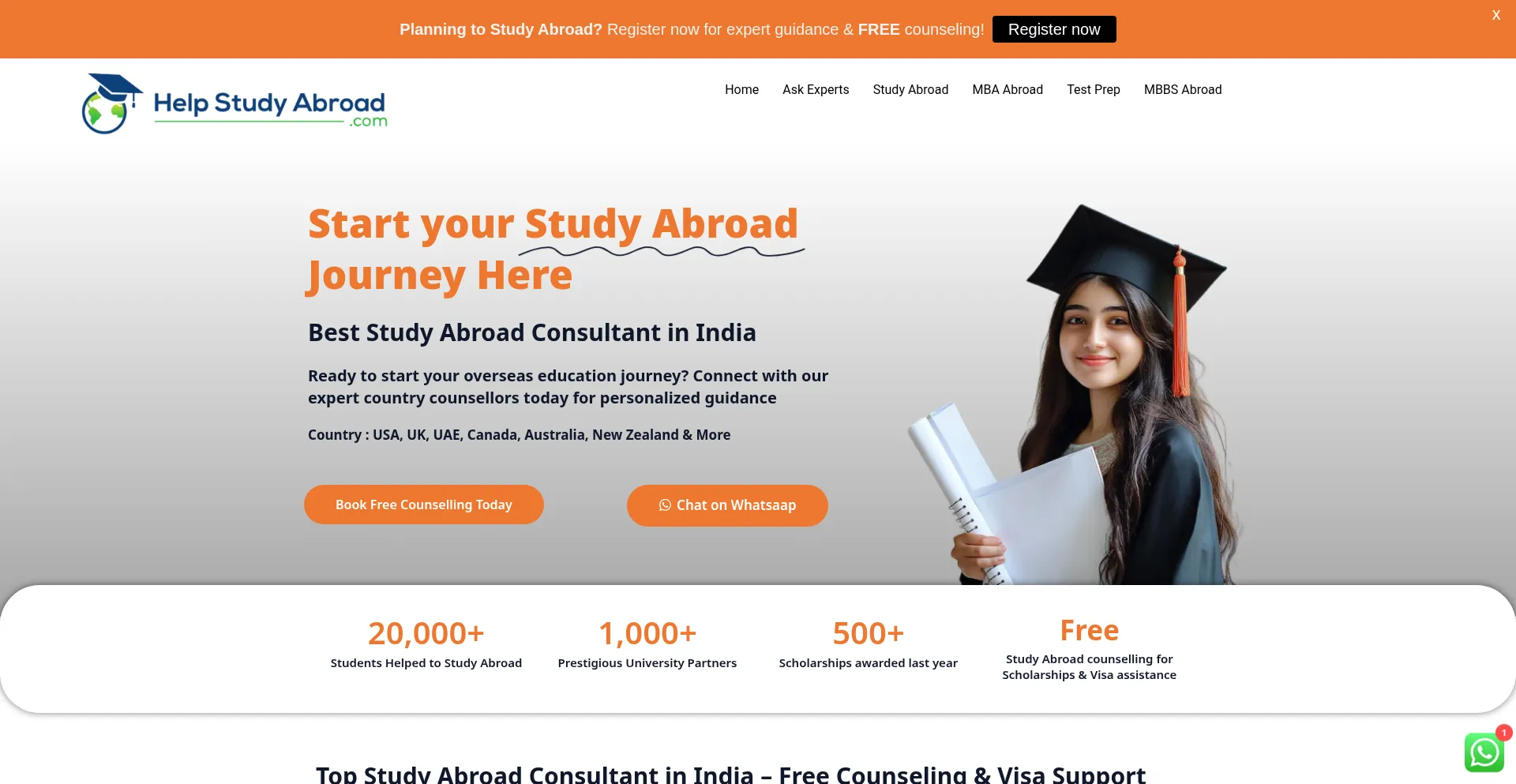 Helpstudyabroad.com Screenshot
