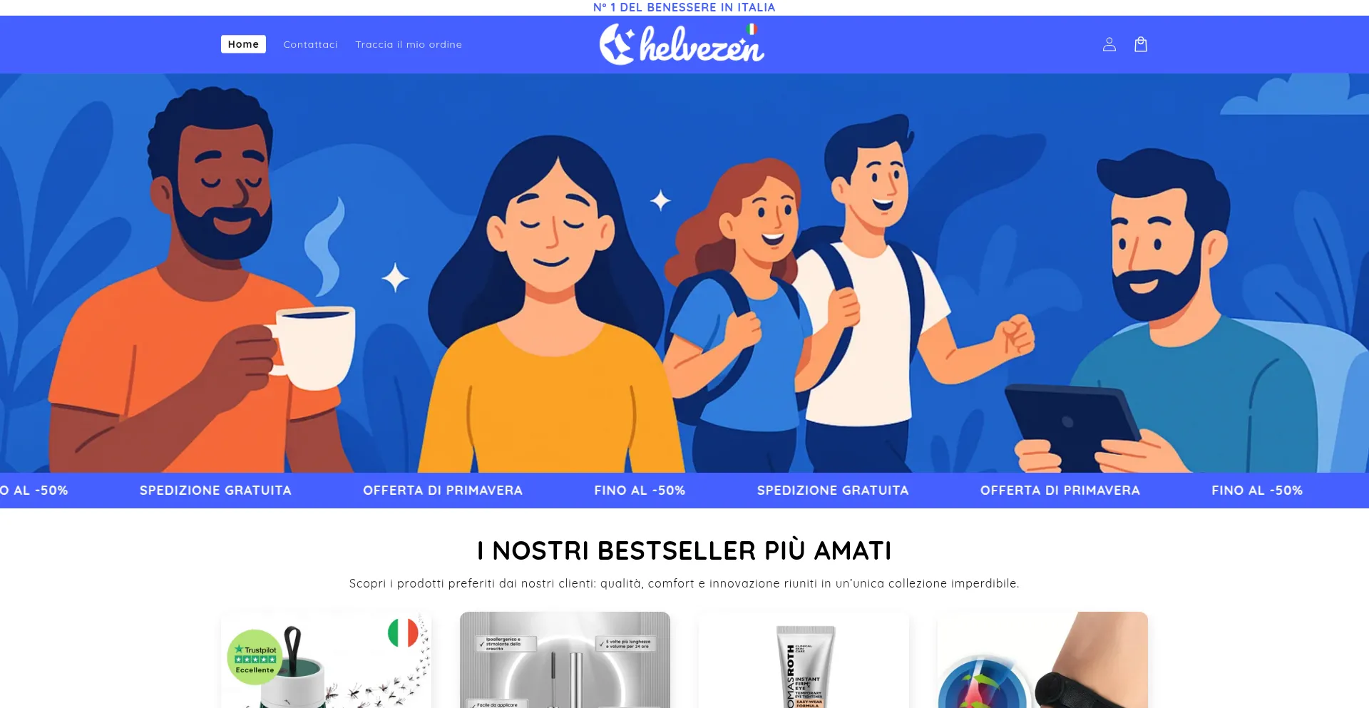 Website screenshot of Helvezen.it