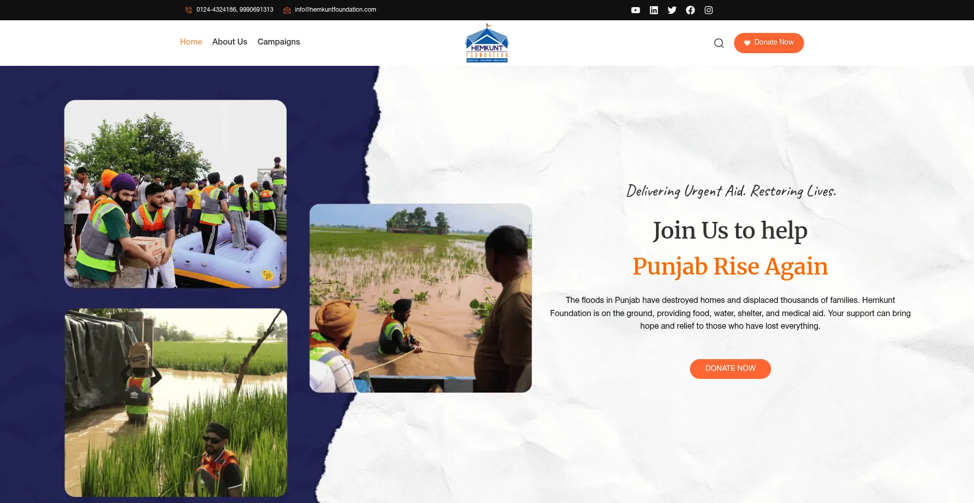 Website screenshot of Hemkuntfoundation.com