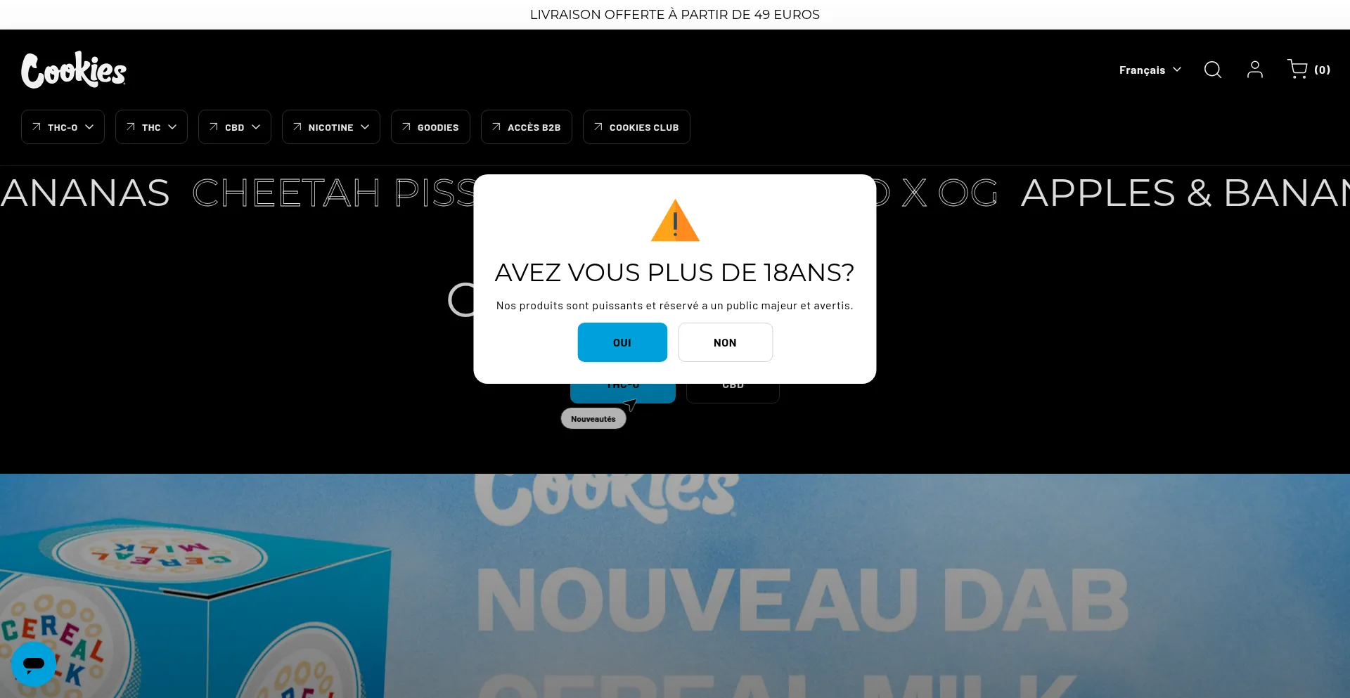 Website screenshot of Hemp.cookies.eu