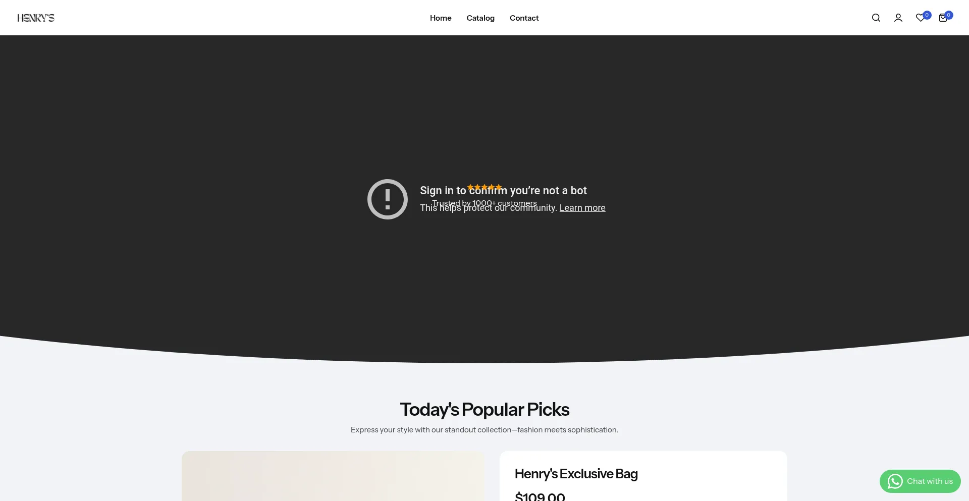 Website screenshot of Henrybag02.com