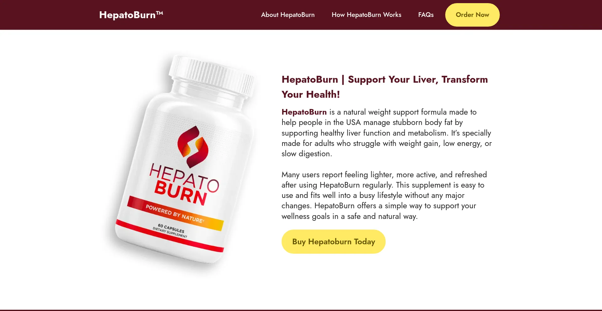 Website screenshot of Hepatoburn.shop
