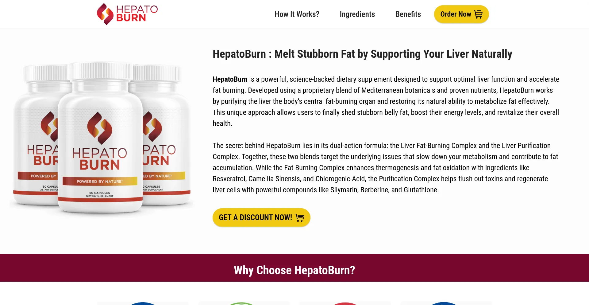 Website screenshot of Heptoburn.com