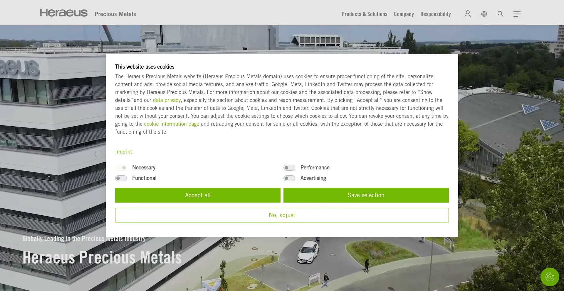 Website screenshot of Heraeus-precious-metals.com