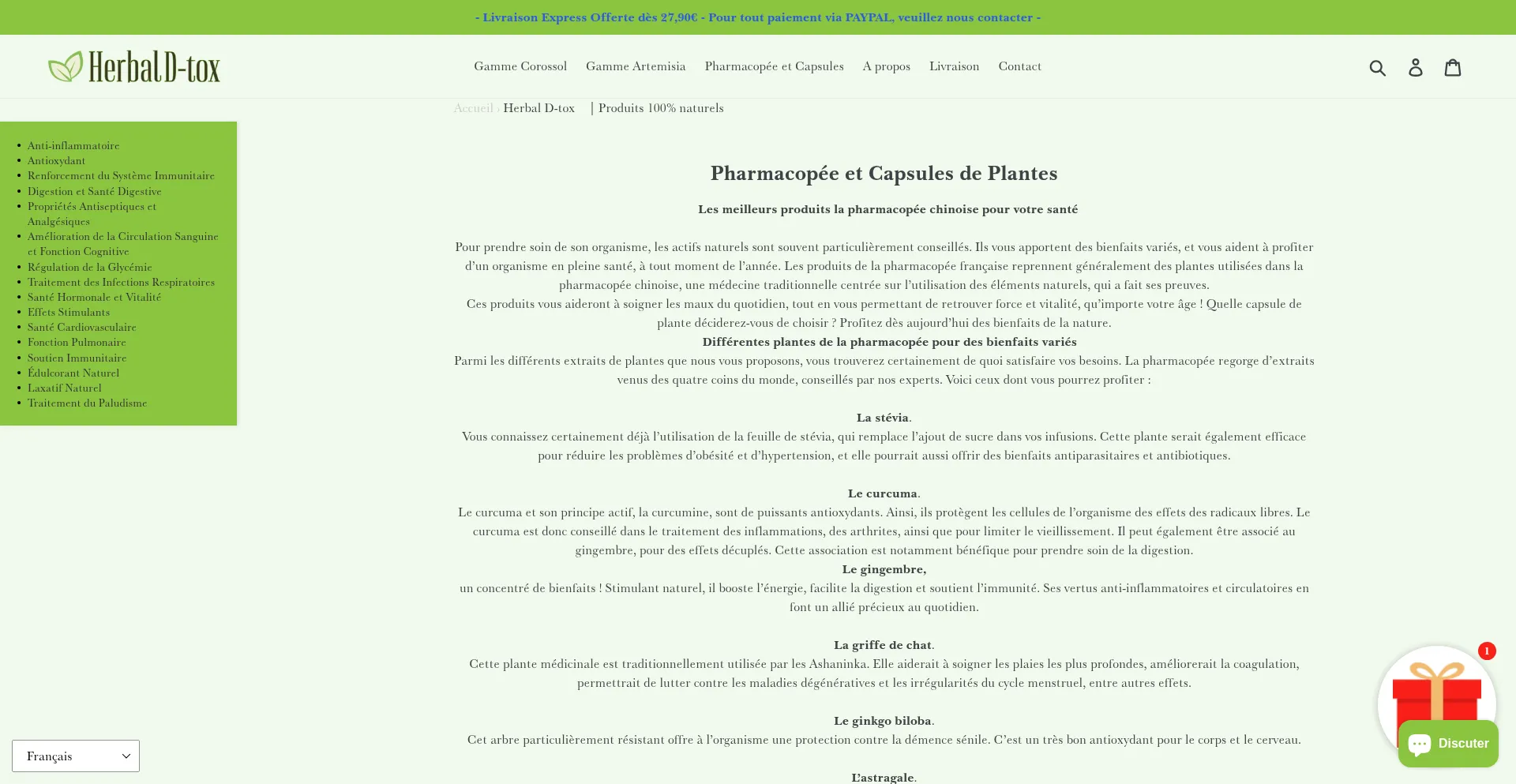 Website screenshot of Herbal-d-tox.com