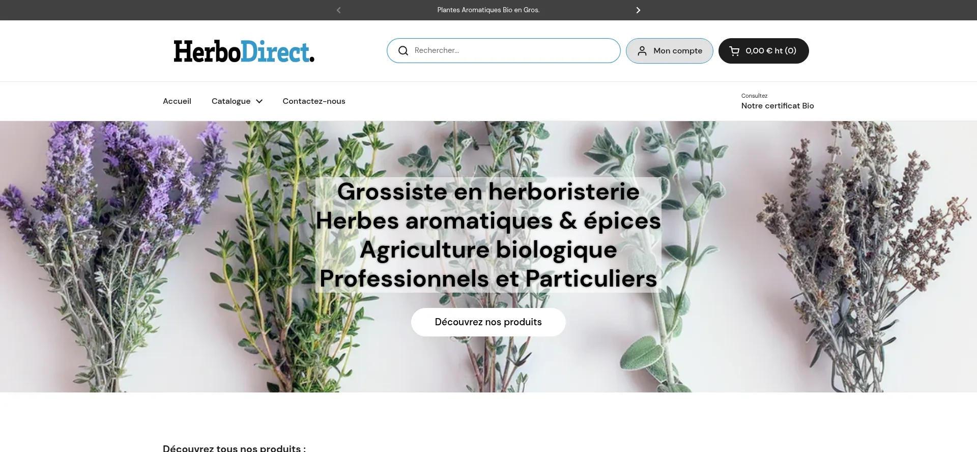 Website screenshot of Herbodirect.com
