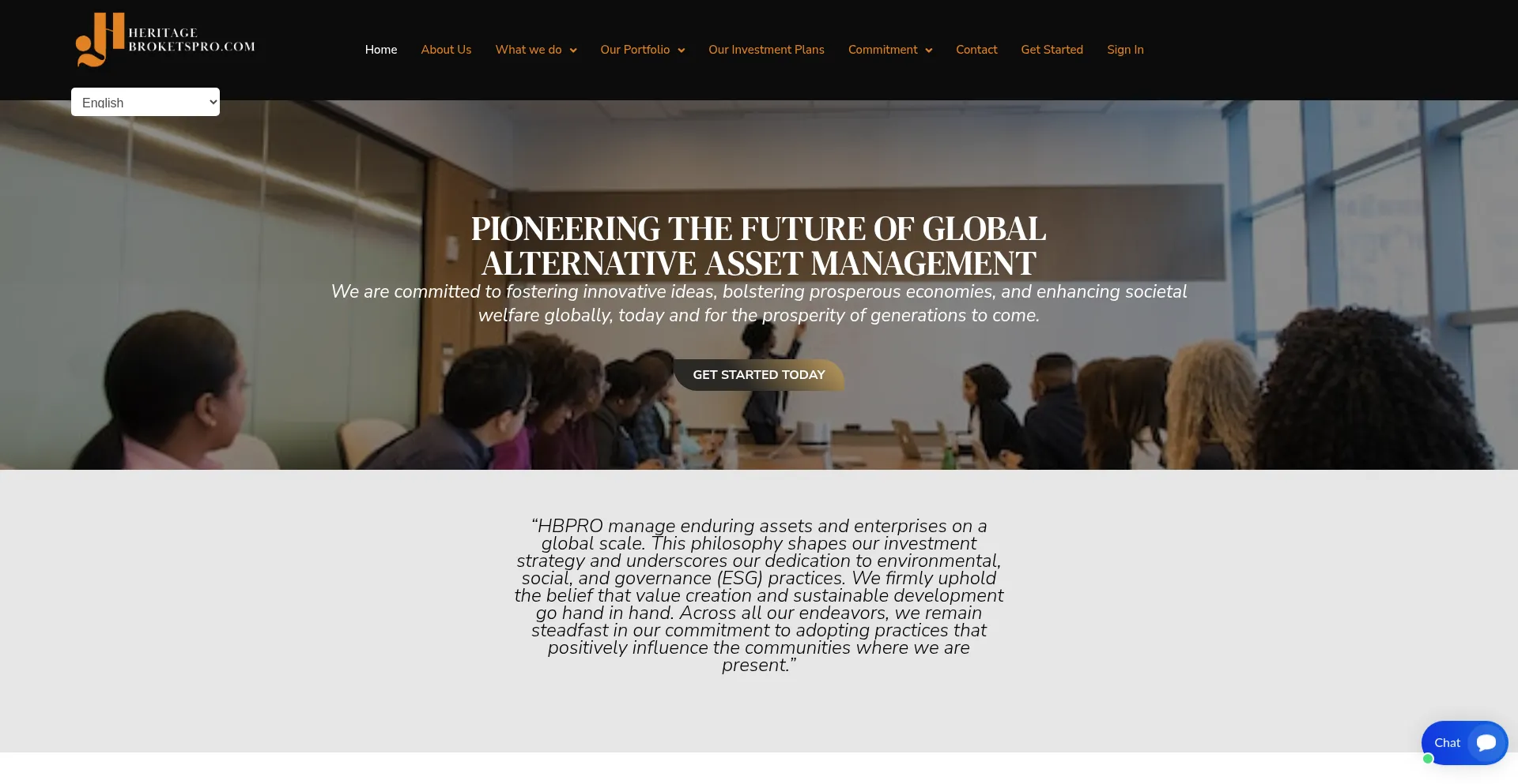Website screenshot of Heritagebroketspro.com