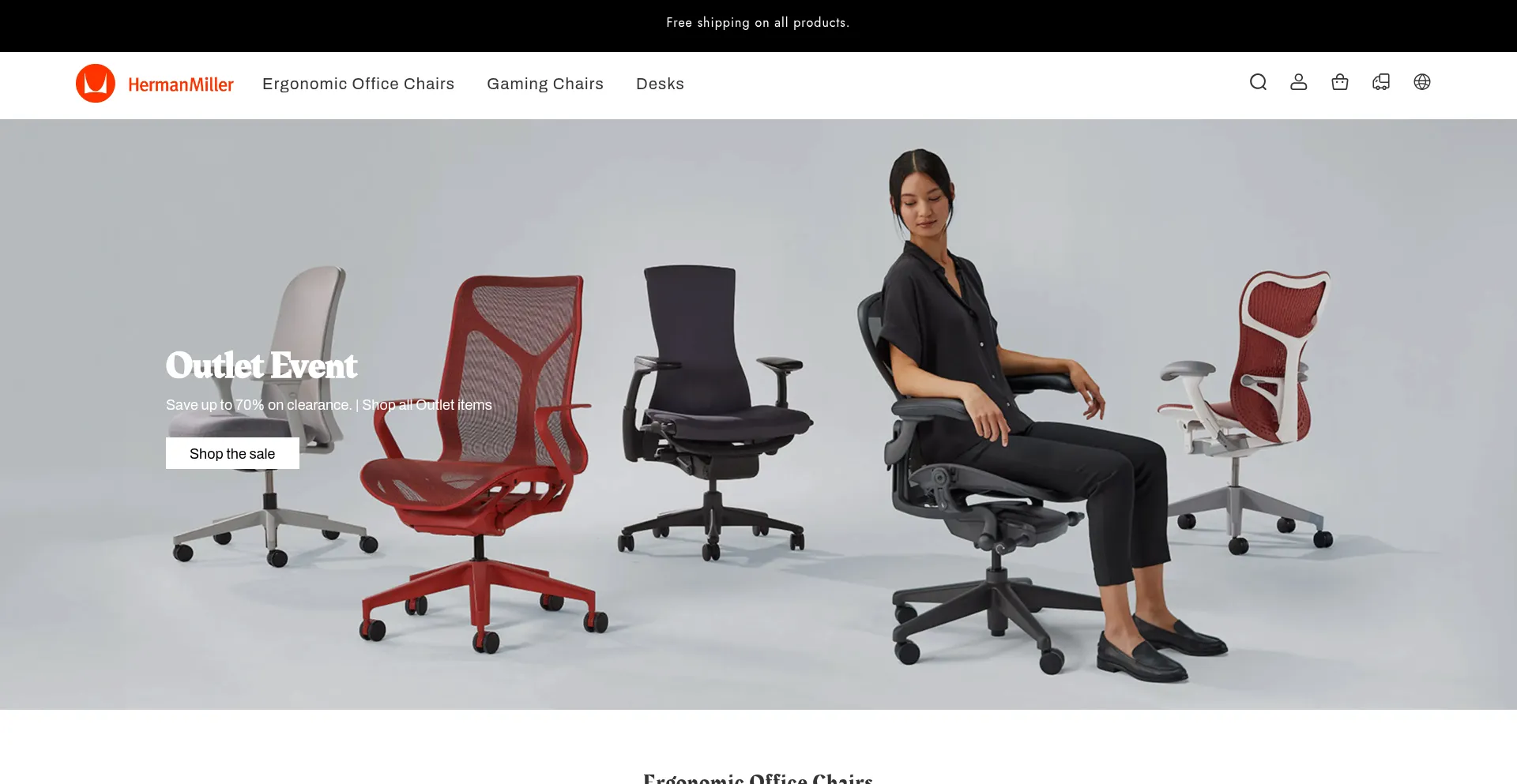 Website screenshot of Hermanonlinestore.com
