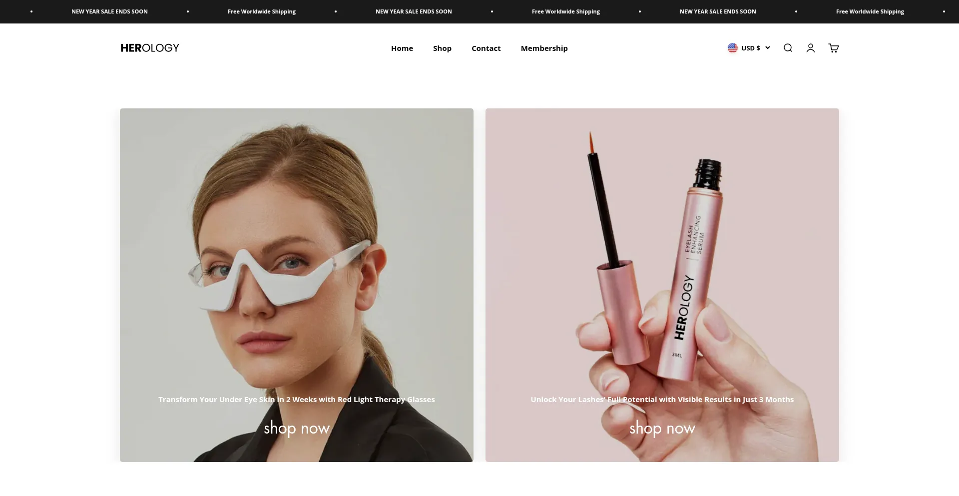 Website screenshot of Herologyco.com