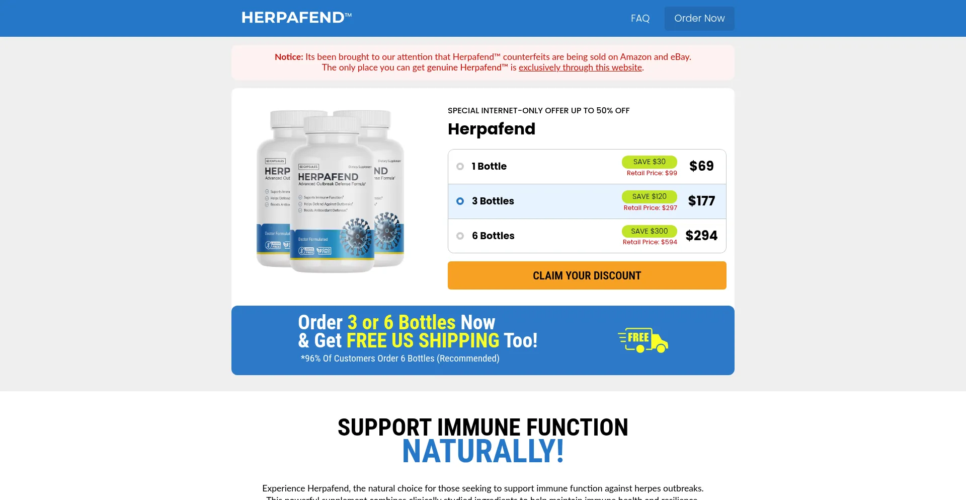 Website screenshot of Herpafend.com