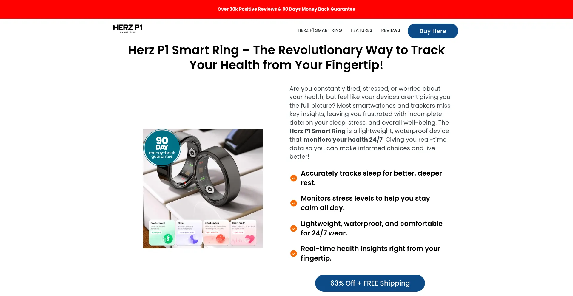 Website screenshot of Herzsmartring.com