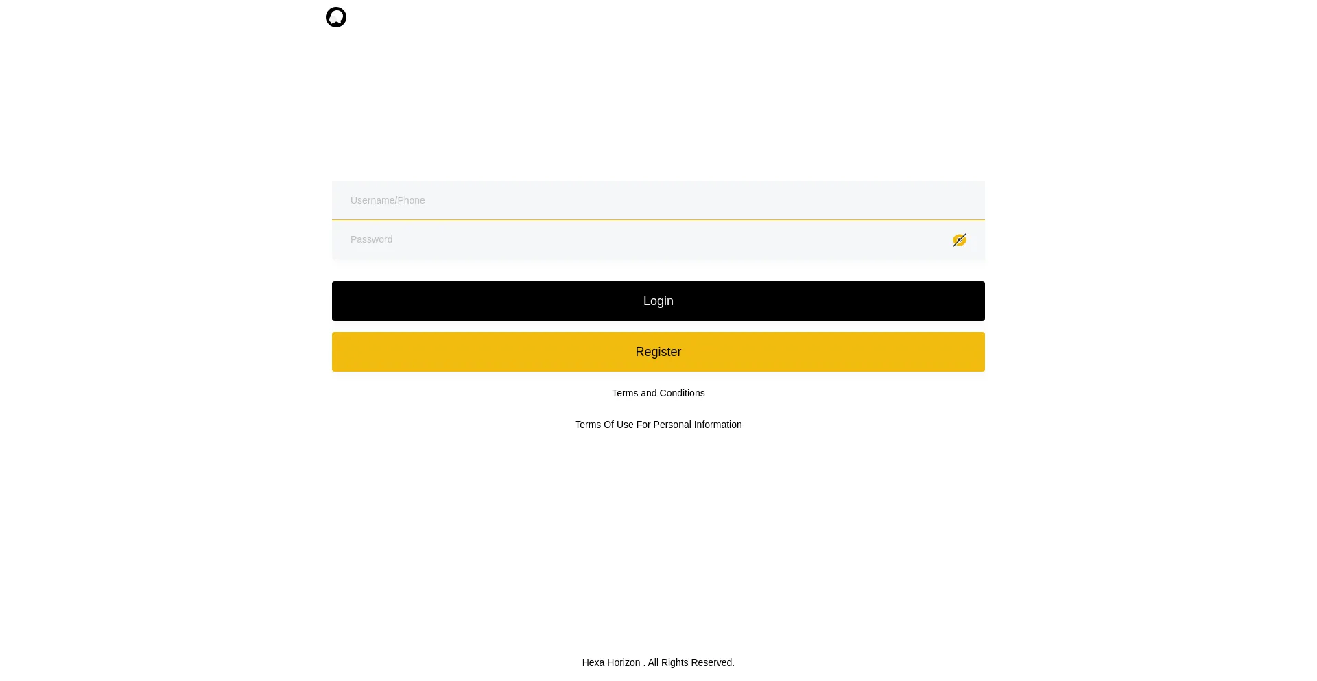 Website screenshot of Hexahorizon.top