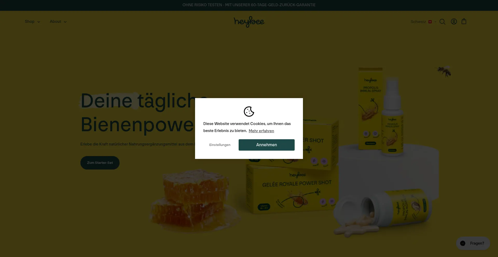 Website screenshot of Heybee.com