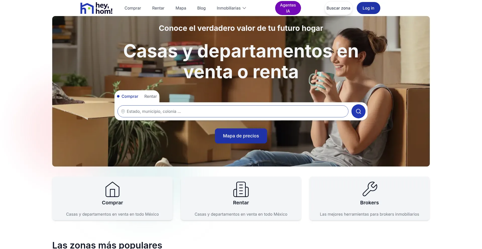 Website screenshot of Heyhom.mx