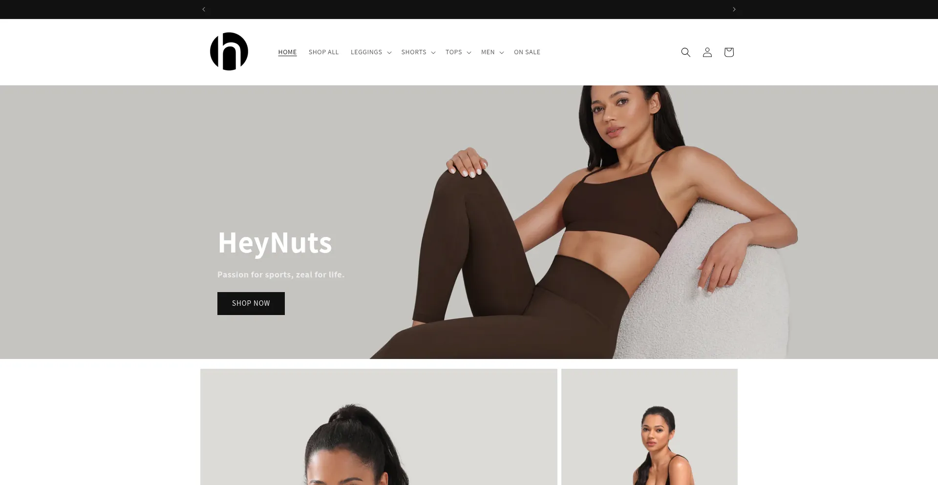 Website screenshot of Heynuts.shop