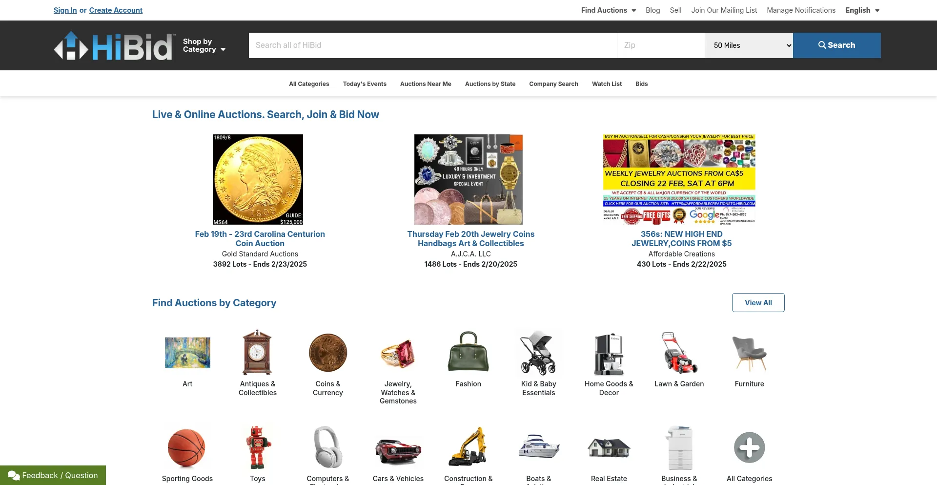Hibid.com Screenshot