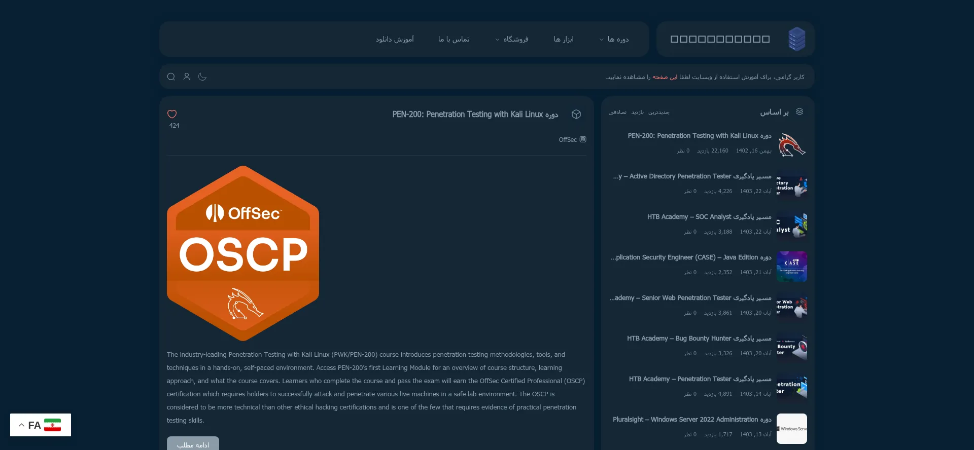 Website screenshot of Hide01.ir