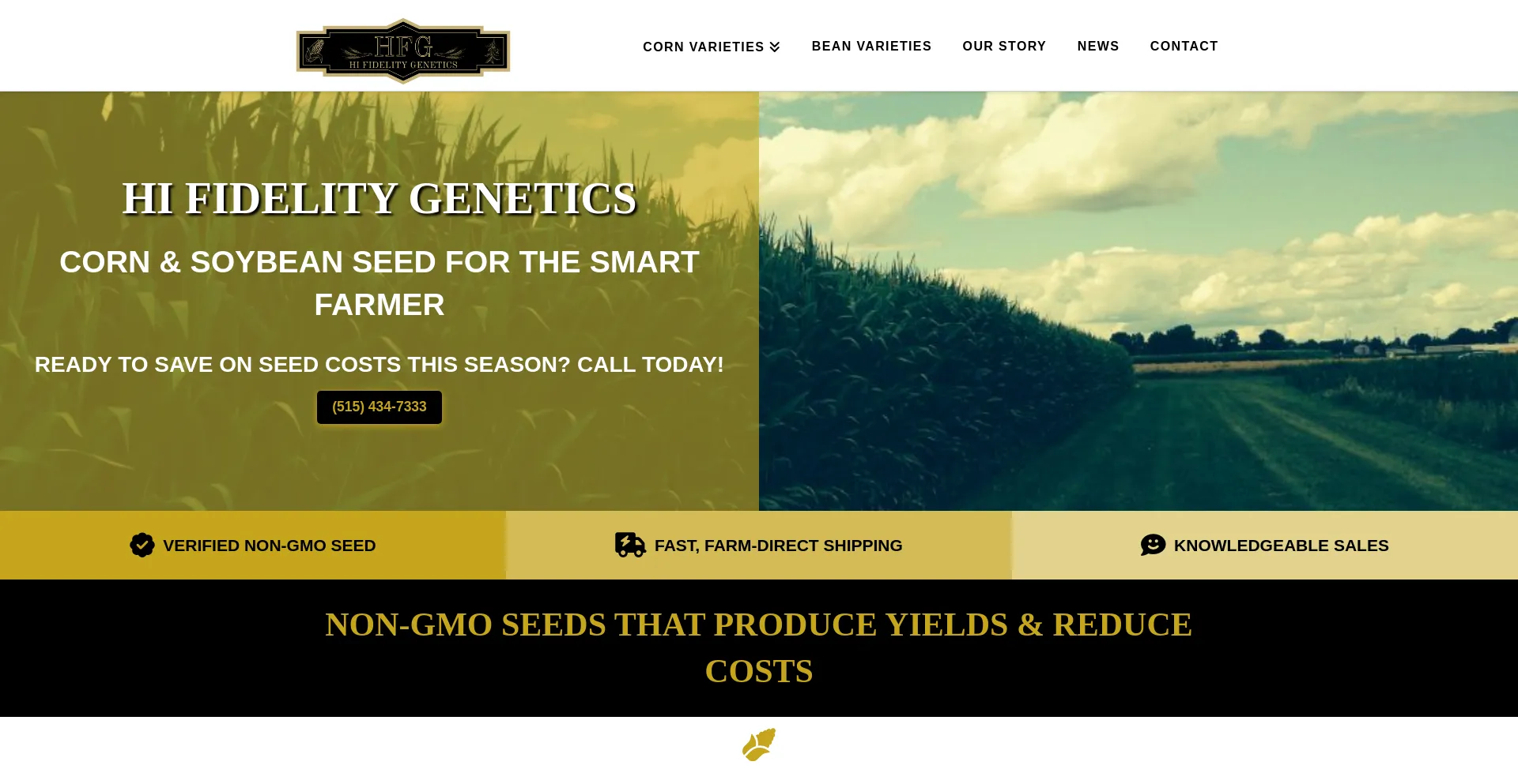 Website screenshot of Hifidelitygenetics.com