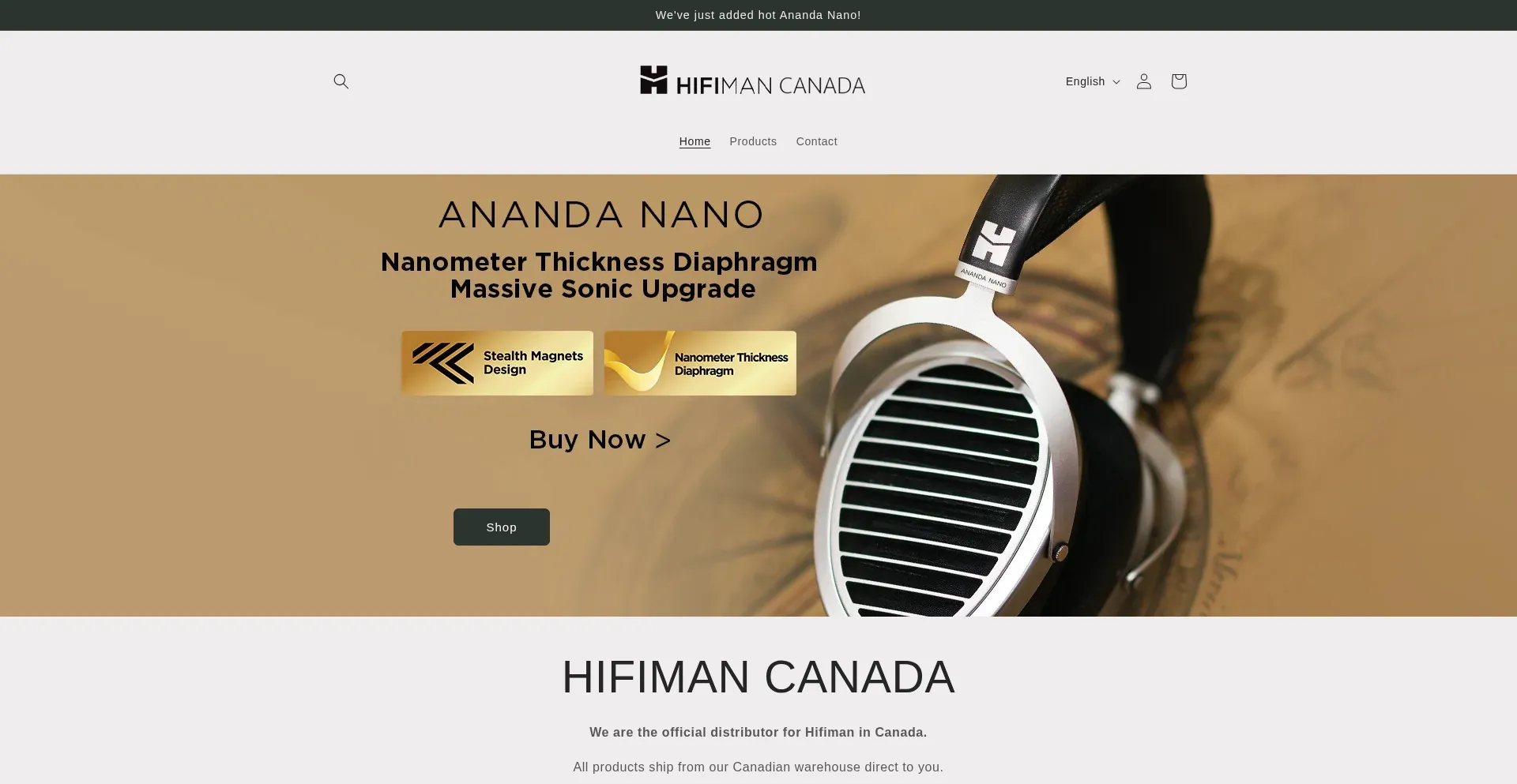 Website screenshot of Hifimancanada.ca