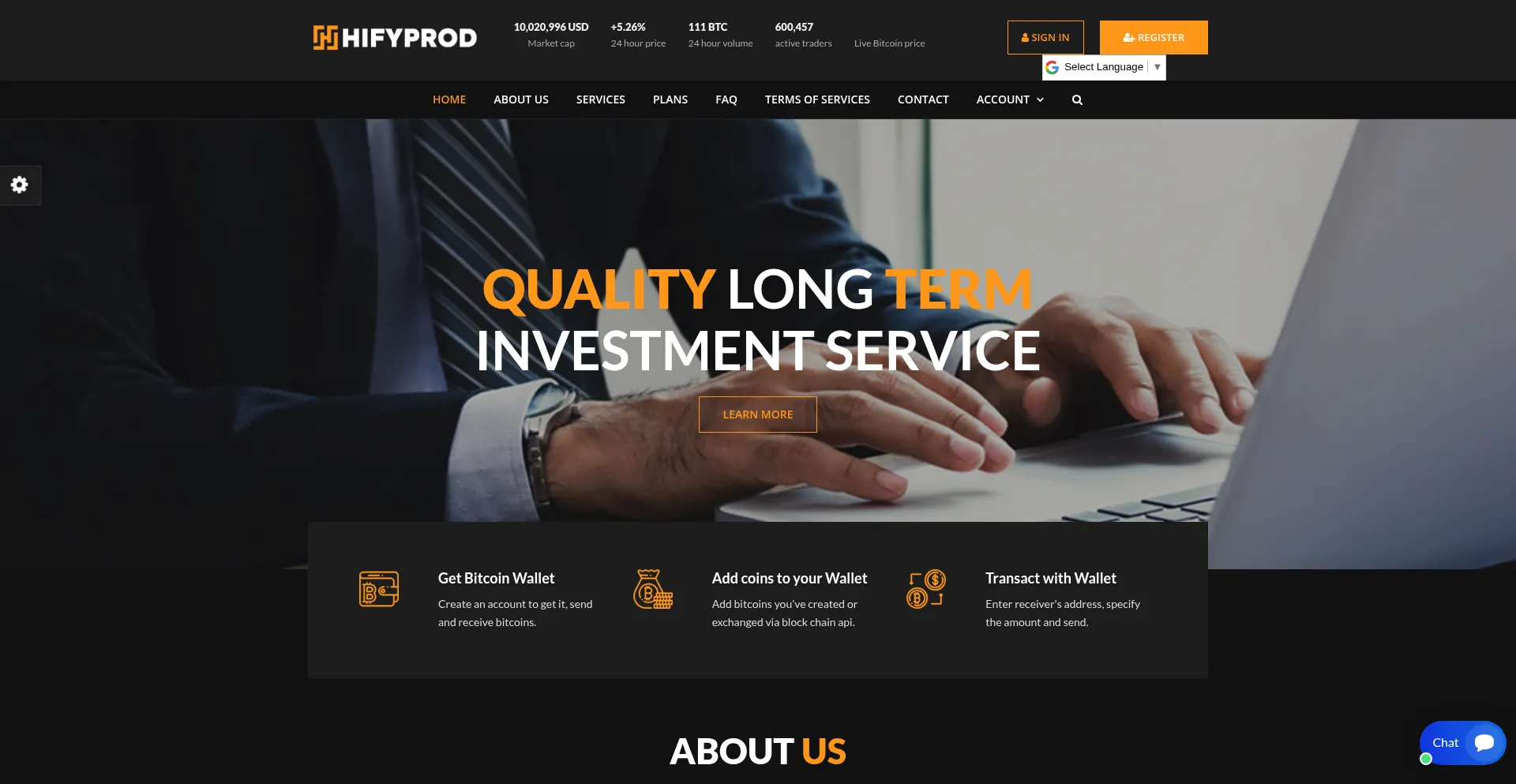 Website screenshot of Hifypro.org