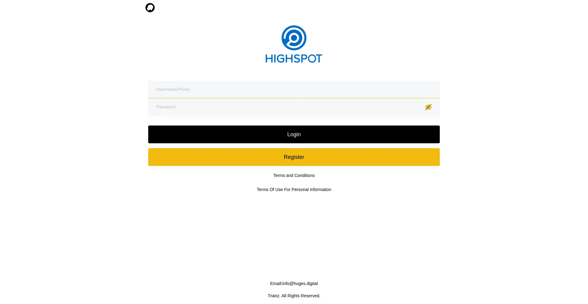 Website screenshot of Highspot1.top