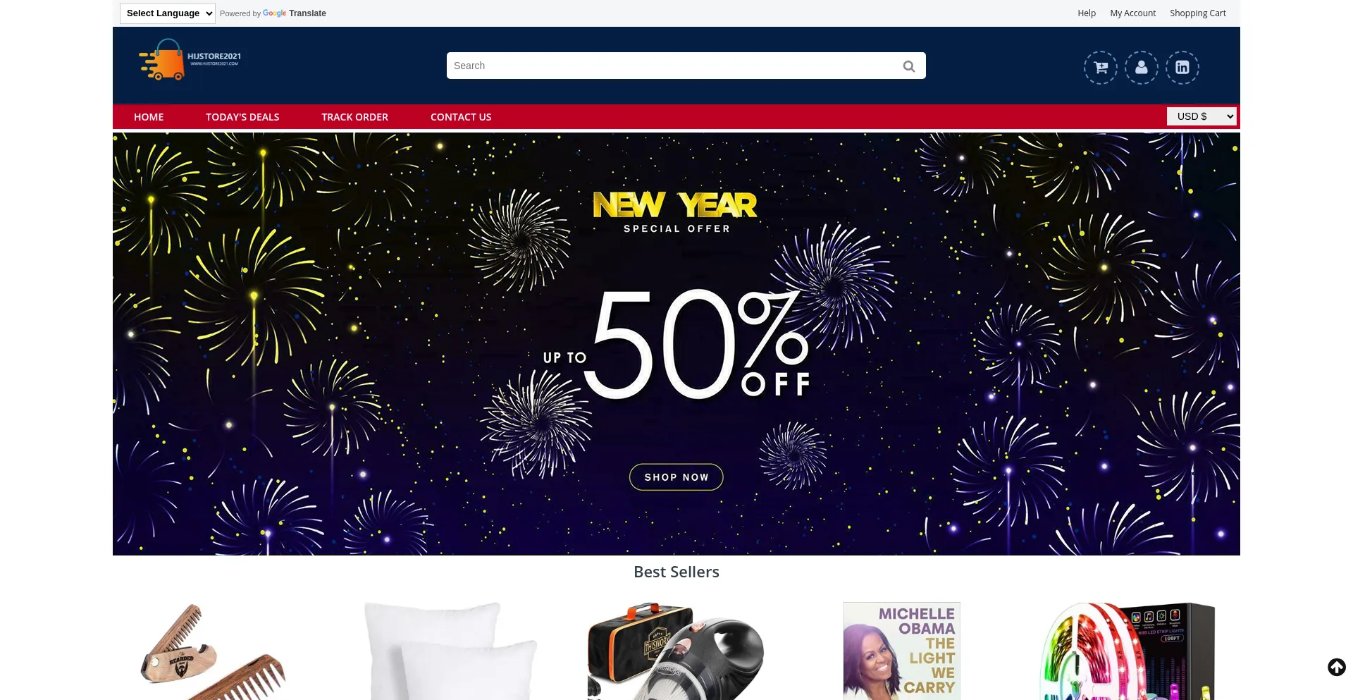 Website screenshot of Hijstore2021.com