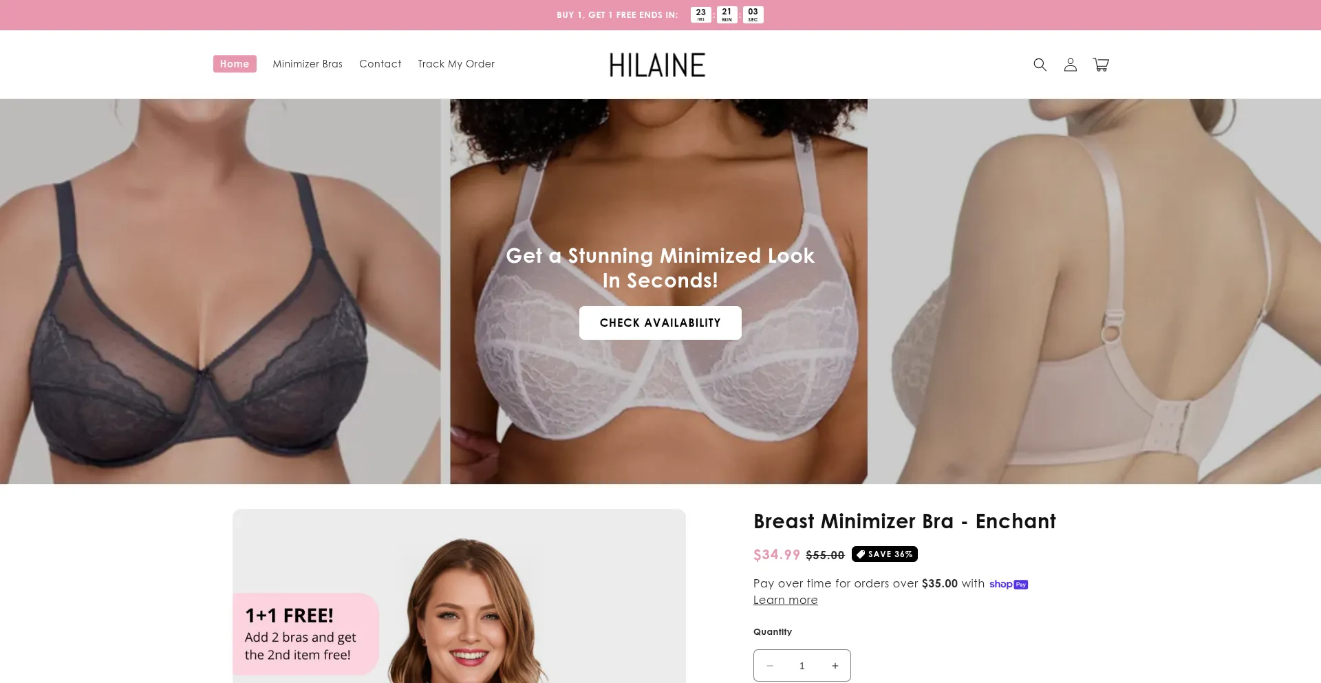 Website screenshot of Hilaine.com