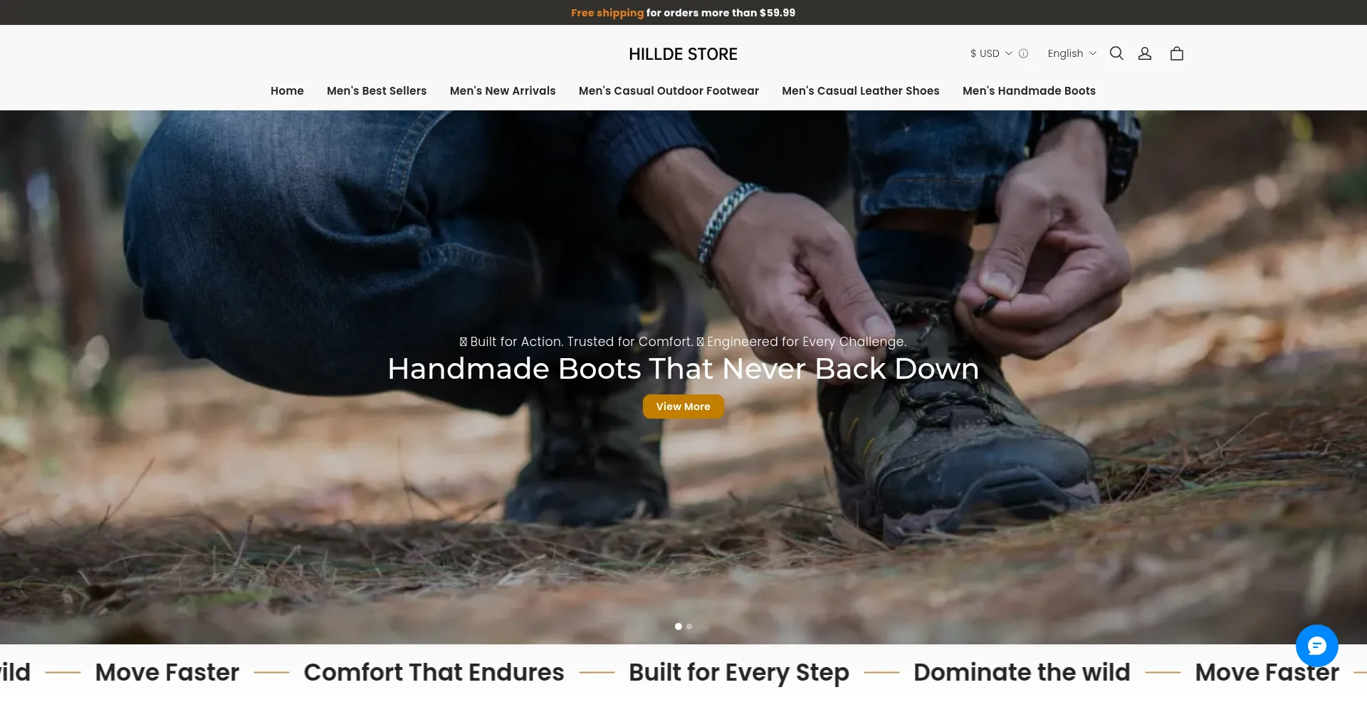 Website screenshot of Hillde.com