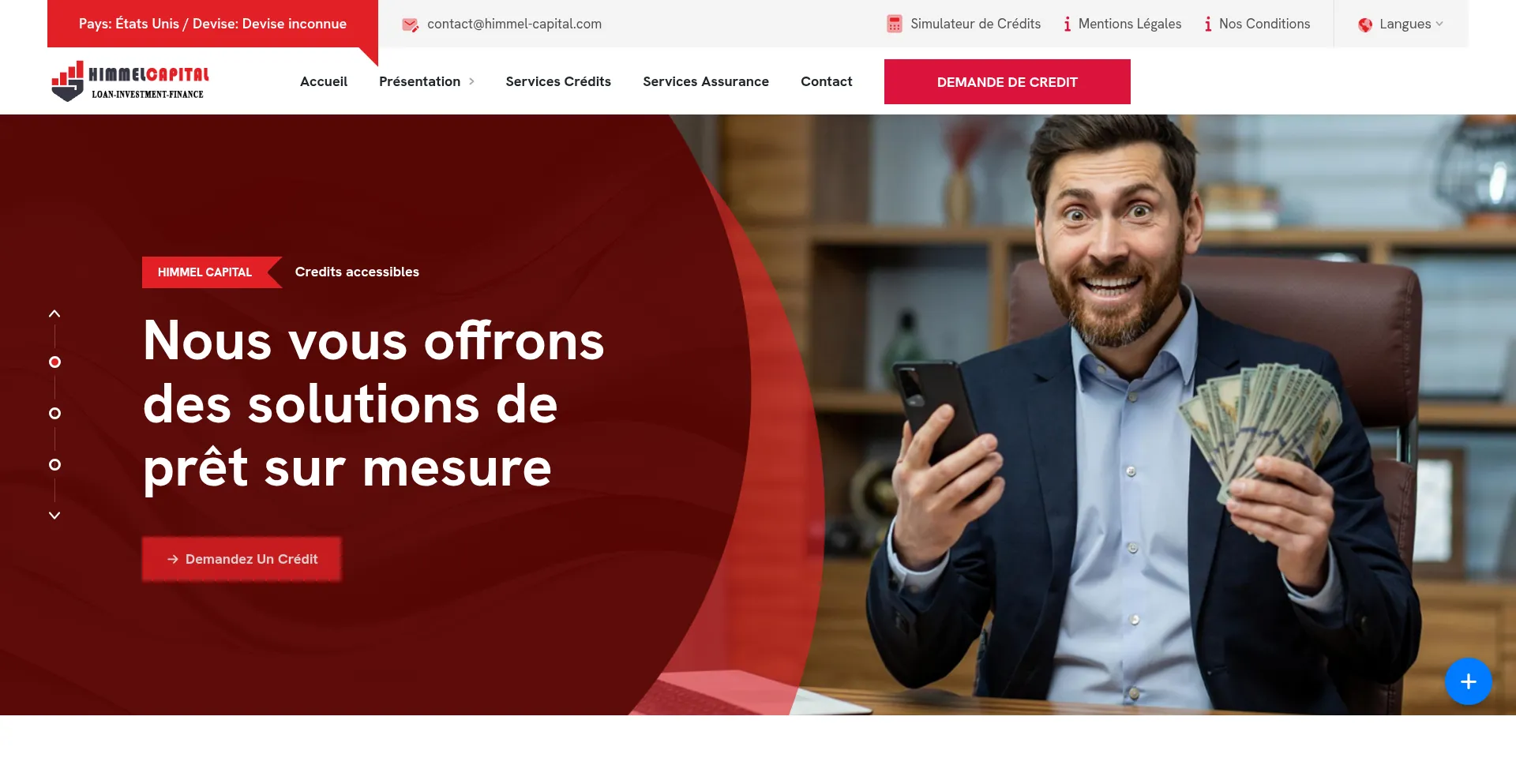 Website screenshot of Himmel-capital.com
