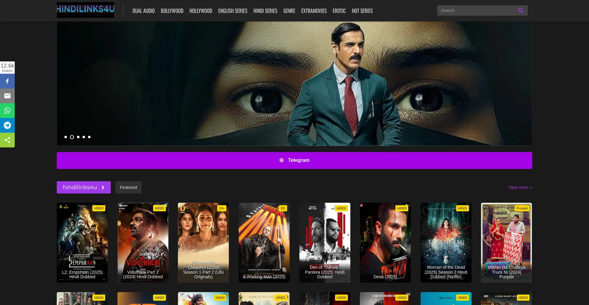 Website screenshot of Hindilinks4u.hair