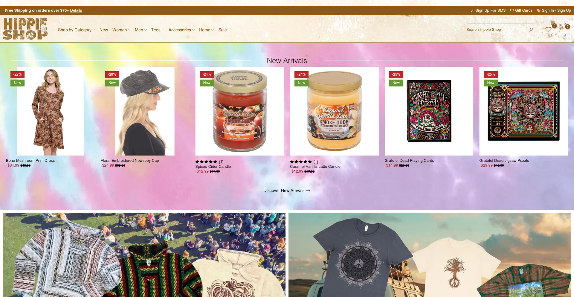 Hippieshop.com Screenshot
