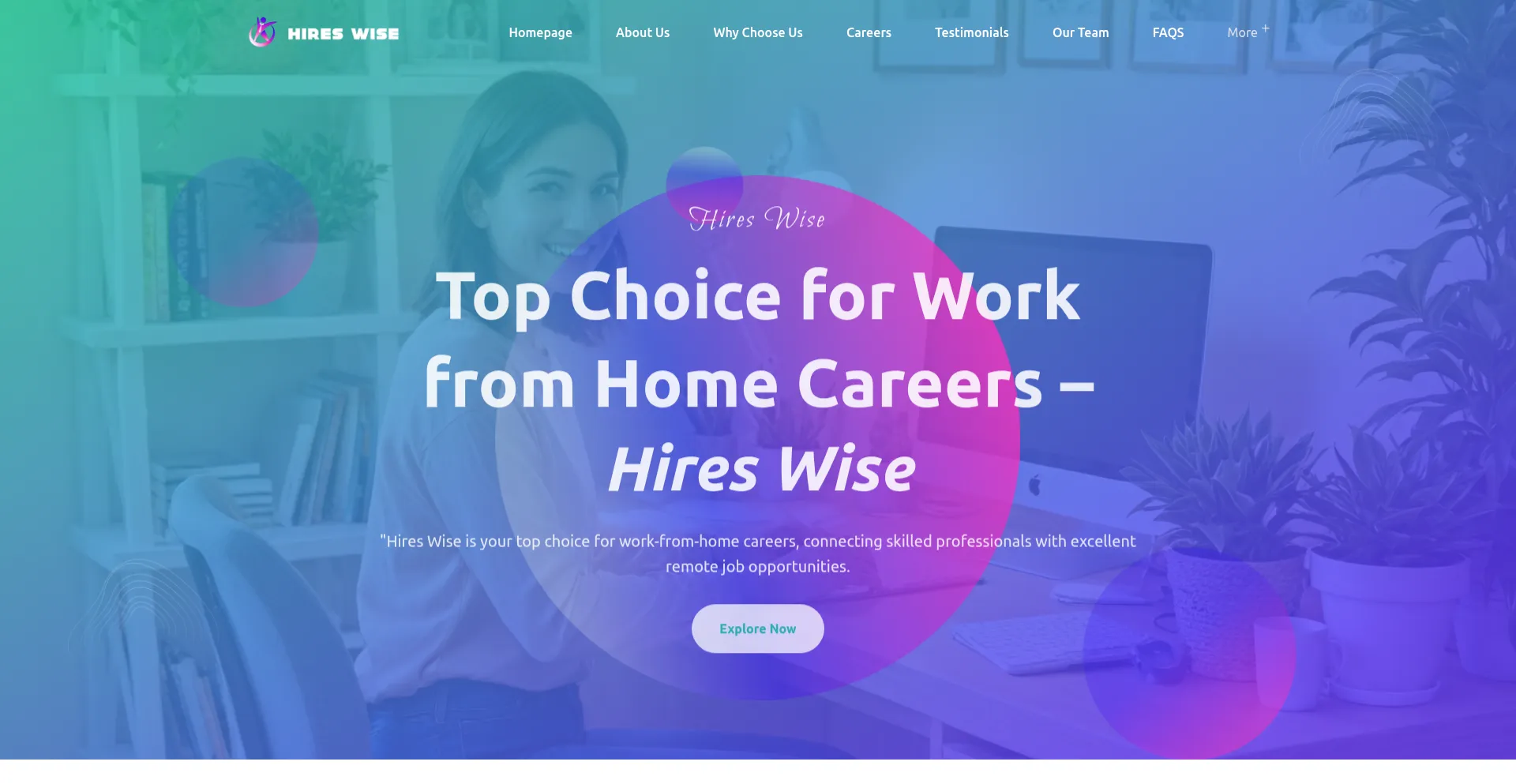 Website screenshot of Hireswise.com