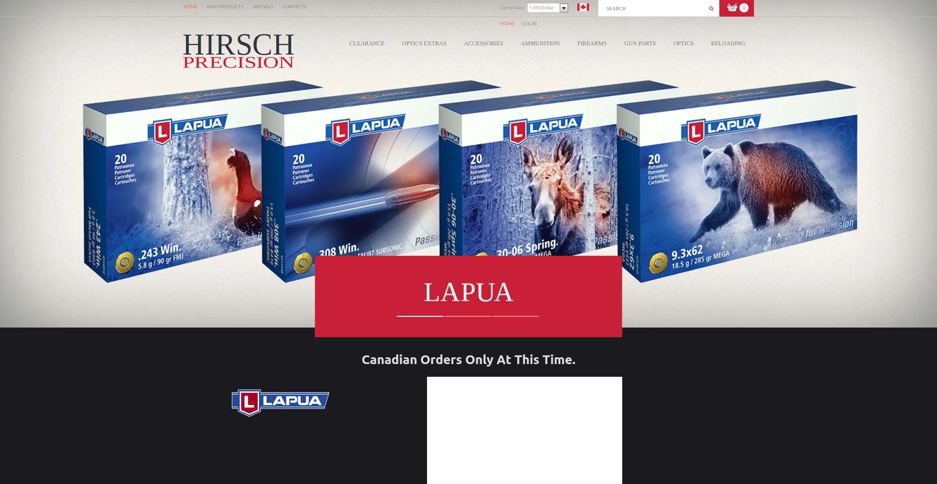 Website screenshot of Hirschprecision.com