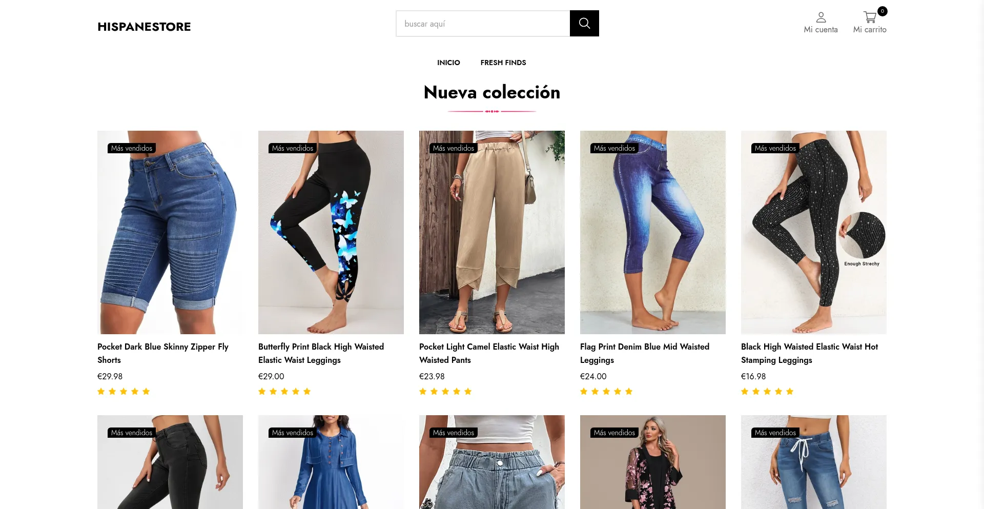 Website screenshot of Hispanestore.com