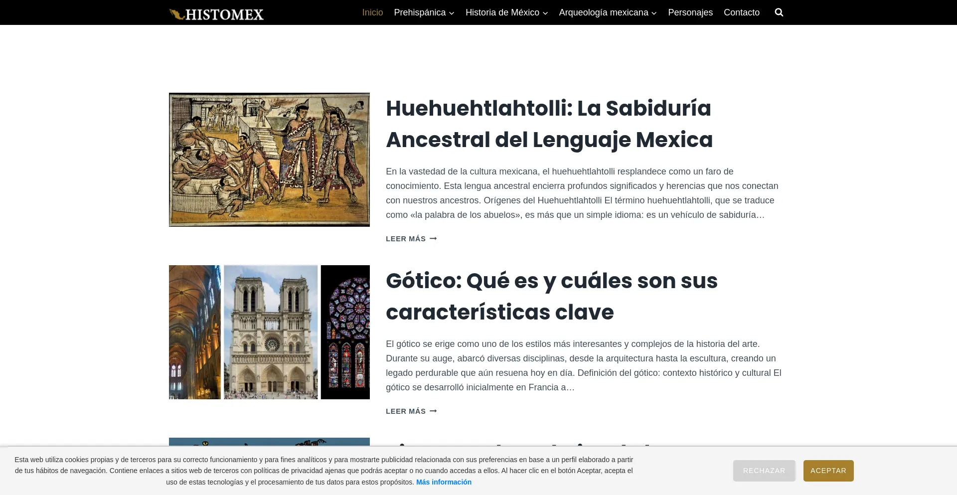 Website screenshot of Histomex.org